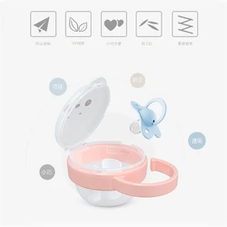Pacifier Storage Box Gum Box Dust Cover Portable Cute Bear Universal Baby Molar Stick Pacifier Box Electronic Piggy Holder Clip