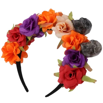 

1pc Colorful Pretty Floral Garland Floral Headpiece Halloween Costume for Halloween Cosplay Wedding