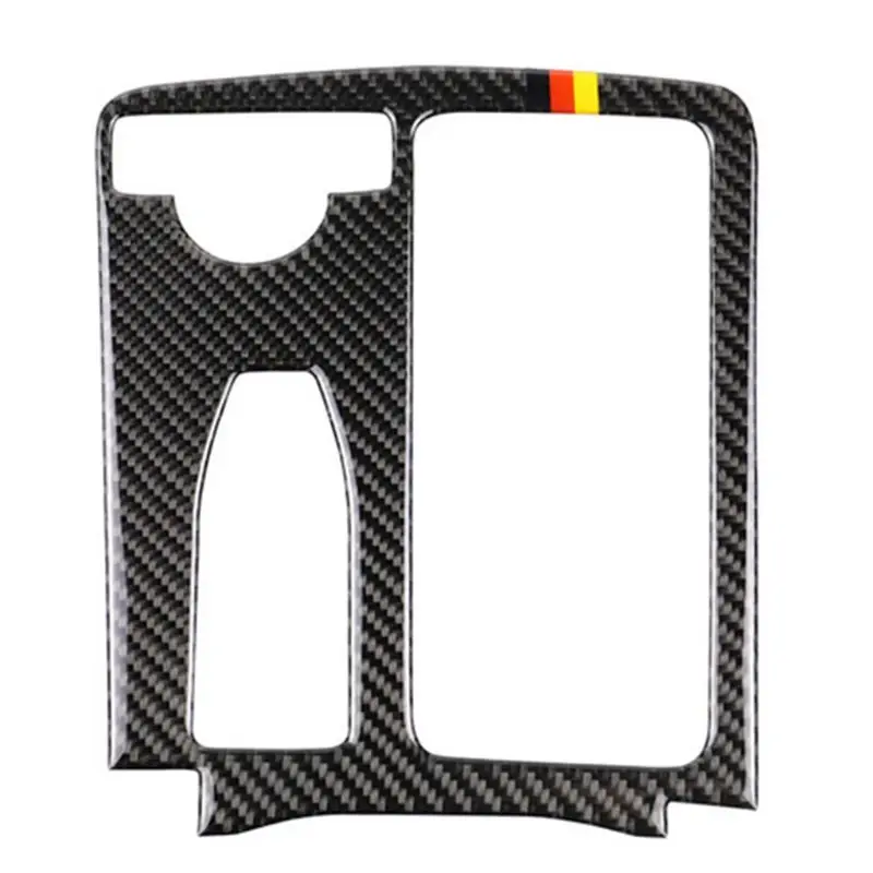 New Carbon fiber Inner Console Water Cup Holder Frame Cover Trim for Mercedes-Benz C Class W204