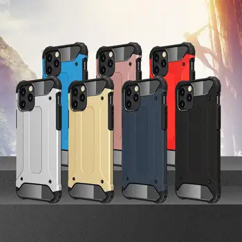 

100pcs/lot Hybrid Armor Phone Case For iPhone 12 5.4 6.1 6.7 inch PC +TPU Rugged Protector Cover
