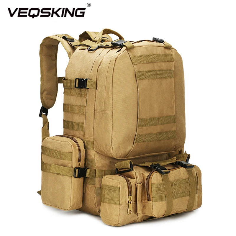 50L Tactical Backpack,Men's Military Backpack,4 in 1Molle Sport Tactical Bag,Outdoor Hiking Climbing Army Backpack Camping Bags 1