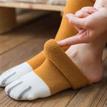 

Women Socks Casual Autumn Winter Comfortable Women Lovely Cat Claw Coral Thickening Cooton Middle Stocke Socks 1 Pair NEW HOT