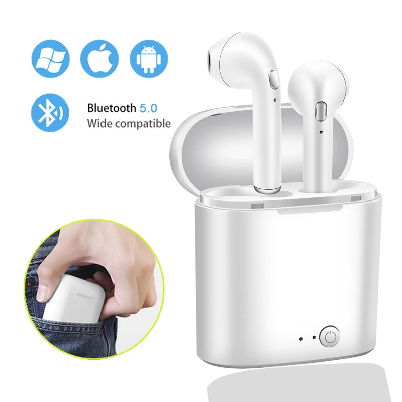 LIGE New TWS Mini headset 5.0 Bluetooth Earphones Stereo Bass Wireless Headset Earbuds with Mic for Phone xiaomi Samsung
