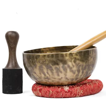 

Air Bronze Drum Bowl Nepal Manual Full Moon Buddha Bowl Tibet Magic Yoga Meditation Healing Curriculum Book Knocking Stick Pad