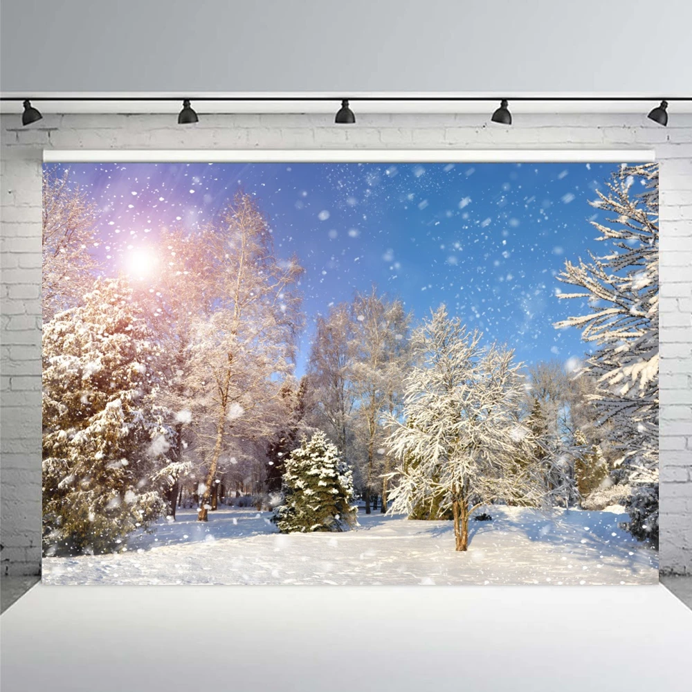 Фотофон для фотосъемки фоны лес Снежный пейзаж детвечерние НКА фотостудии