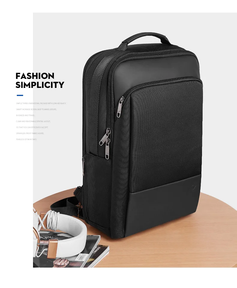 BISON Большой Вместительный мужской рюкзак с зарядкой через usb, Многофункциональный Водонепроницаемый рюкзак 17 дюймов, рюкзак для ноутбука N2973