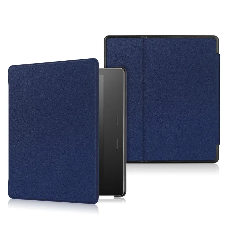 Для Amazon Kindle Oasis чехол с принтом из искусственной кожи Смарт-Спящий флип чехол Funda Coque Capa Shell+ стилус - Цвет: Dark Blue