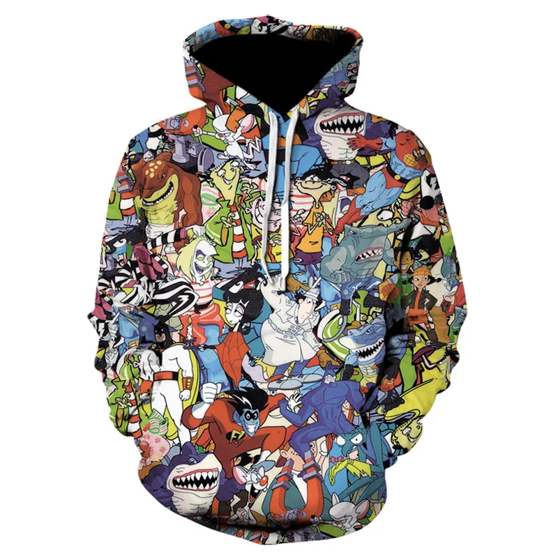 

LOSSKY New Personality Men Women Hooded Sweatshirt Funny Comic 3D Print Unisex Pullover Sweatshirts Casual Couples Hoodies Tops