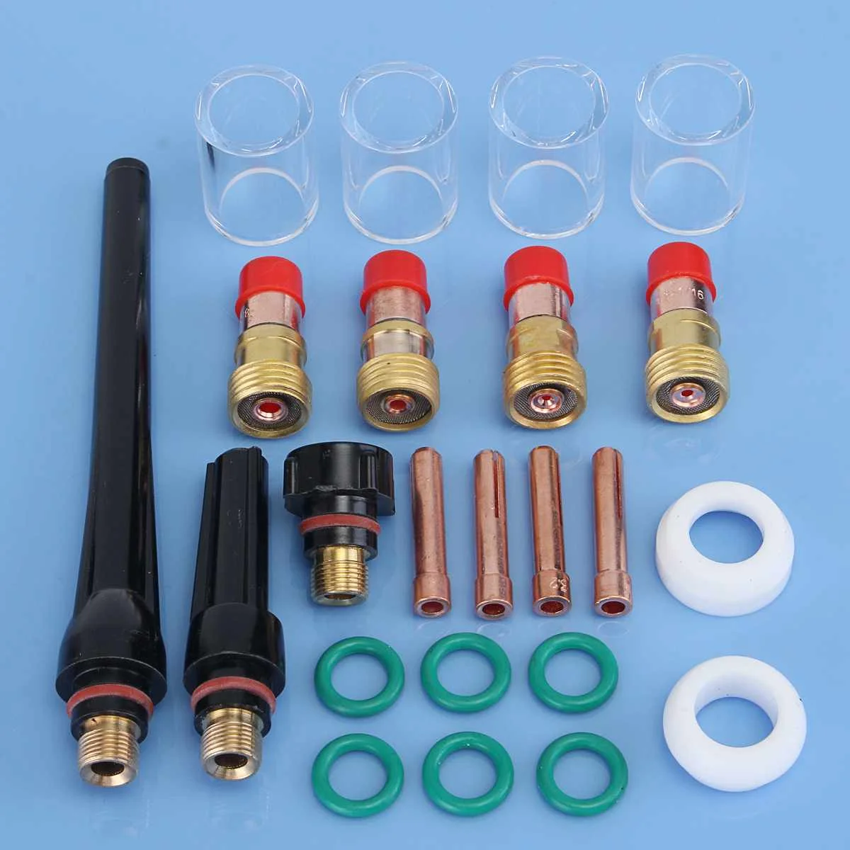 TIG Welder Torch Cup Collet Body Nozzle Tungsten Gas Lens kit WP-17/18/26 23Pcs TIG Welder Torch Cup Collet Body Nozzle Tungsten Gas Lens kit WP-17/18/26 23Pcs