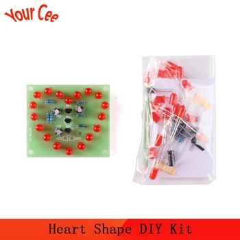 

Electronic DIY Kit Heart Shape Breathing Lamp Kit LED Flashing Light Heart-Shaped Electronic Components Welding Practice Board