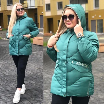 

ins temperament large size women's cotton padded coat long-sleeved hoodie slimmed winter coat women clothes overcoat
