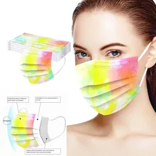D adulto tie-tingido impressão três camada protetora máscara respirável macio e pele-friendly omfortable e respirável mascarilla