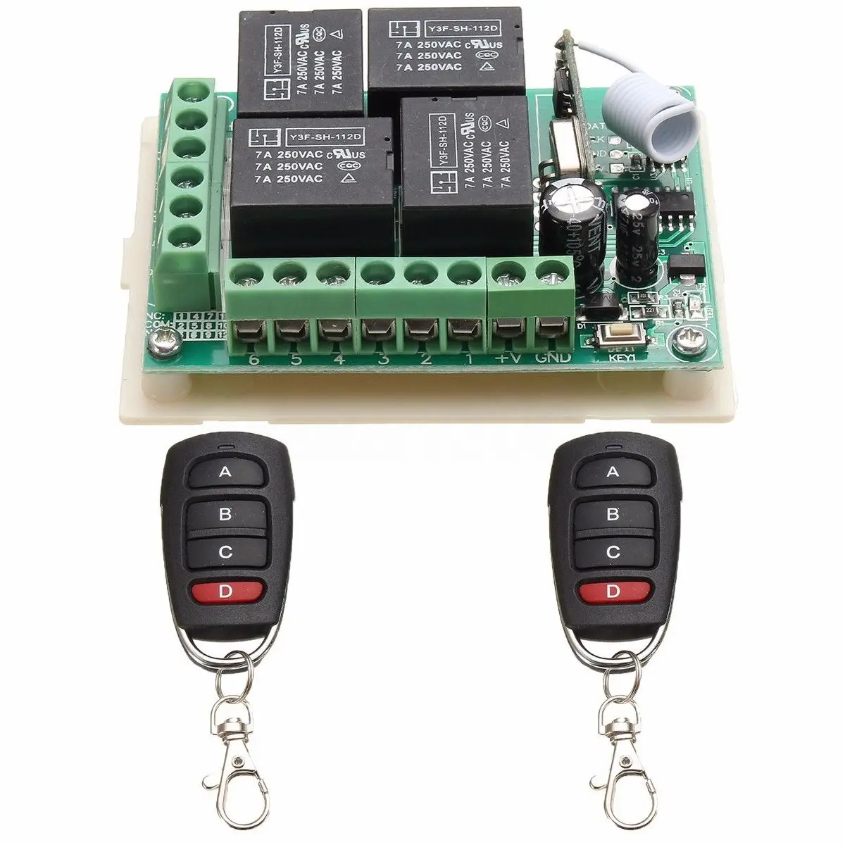 Смарт несколько DC 12V 24V 10A 315/433 MHz 4CH 4 CH беспроводное реле RF пульт дистанционного управления приемник+ 1 2 3 4 передатчик