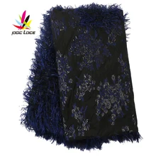 New Arrivals Brocade with Feather 3D Styles Latest African Lace Styles Decorative Flowers Expensive Wedding Dresses AMY3018B