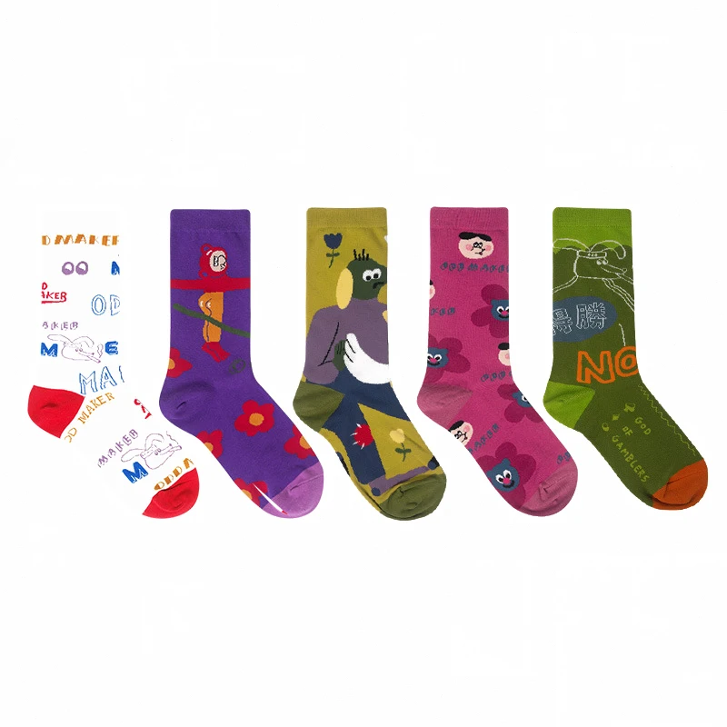 Харадзюку; Повседневные Носки с рисунком; Милые Носки с рисунком; сезон осень-зима; Новинка; женские носки