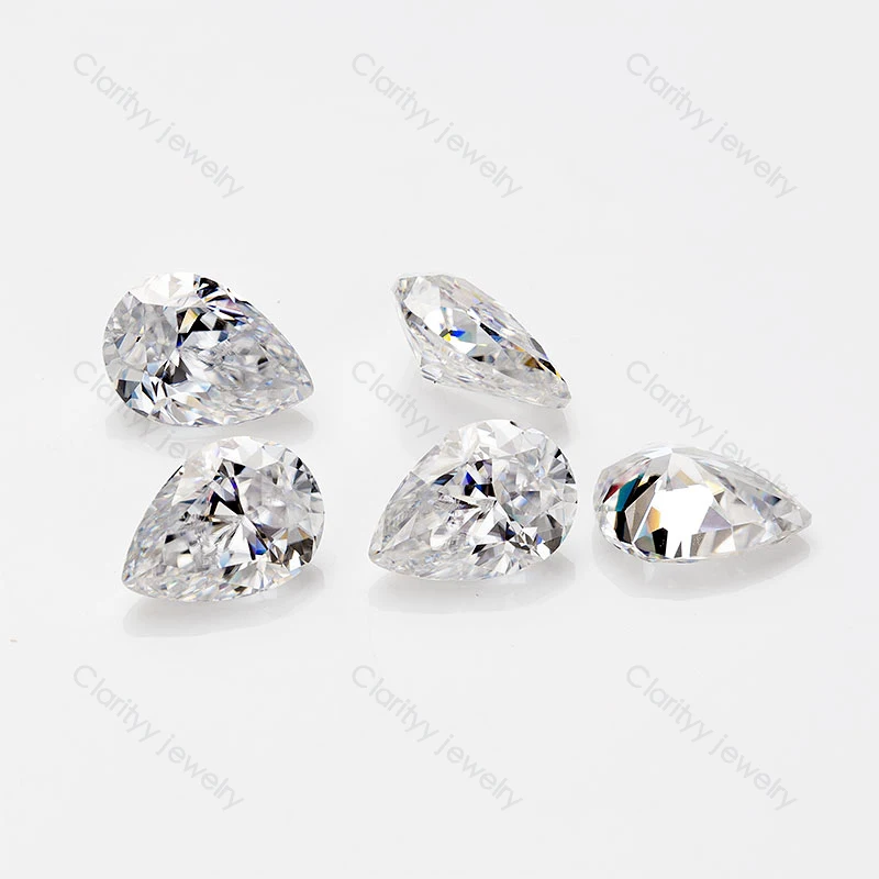 Wholesale Size Price 3x5mm~16x12mm GH Color Pear Cut 1ct 2ct Lab Grown Loose Moissanites Stone Test Positive | Украшения и