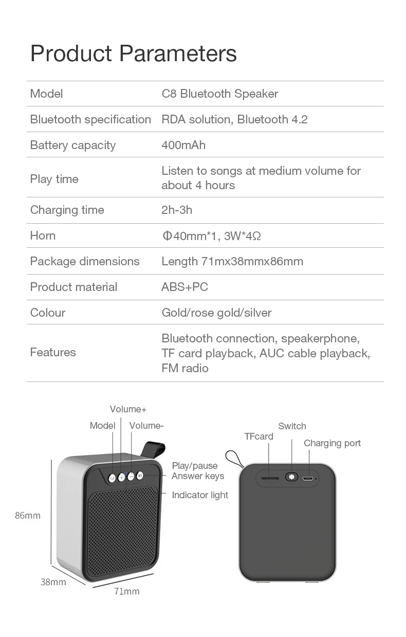 KUSDO Мини Bluetooth динамик портативный беспроводной динамик звуковая система 3D стерео музыка объемный Поддержка Bluetooth, TF карта AUX USB