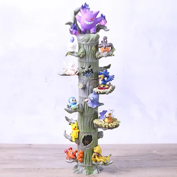 

Monster Forest Gengar Mew Ditto Cubone Litwick Pumpkaboo Paras Abra Piplup Shuppet Murkrow Mini Collectible Figures 8pcs/set