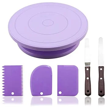 

Cake Decorating Table Cake Turntable Rotating DIY Decorating Turntable Baking Tools 6Pcs/Set