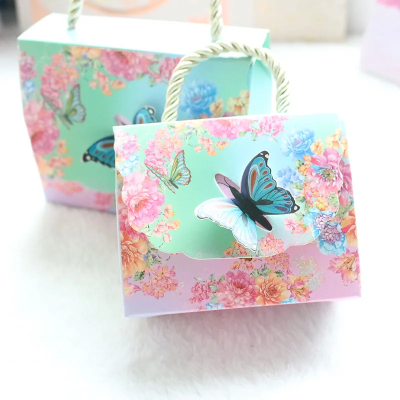 

AVEBIEN 20pcs Hot Beautiful Butterfly and Flower Wedding Candy Box Candy Bag Baby Shower Wedding Favors Chocolate Paper Gift Box