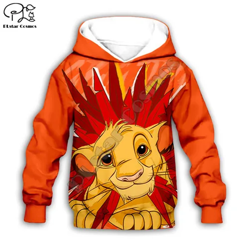 Kids hoodies HAKUNA MATATA/Детские Simba толстовки с капюшоном с изображением короля льва детские толстовки на молнии с 3D-принтом галактики пуловер для мальчиков и девочек, штаны - Цвет: Kids hoodies
