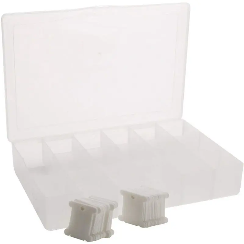 

One Box of 50 Plastic Bobbins Floss & Needlecraft Organizer