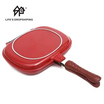 

Double-Sided Frying Pan Non-Stick Barbecue Cooking Tool Stable Durable And Reliable Cookware Suitable 28cm kitchen cooking tool