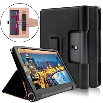 

Tab5 10.1 YT-X705F Protective Case with Cards Slot Retro Texture Holder PU Leather Cover