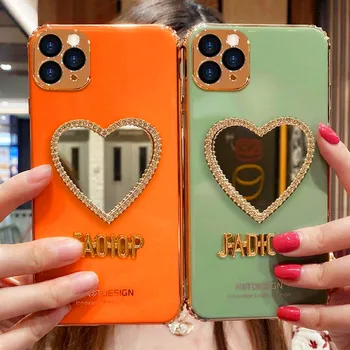 

Makeup mirror iphone11 mobile phone shell luxury style queen exclusive rhinestone flash diamond all-inclusive camera anti-fall