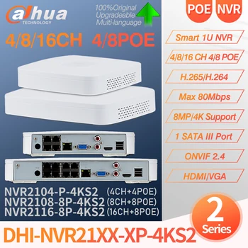 

Dahua Original NVR2104-4P-4KS2 NVR2108-8P-4KS2 NVR2116-8P-4KS2 4/8/16 Channel Smart 1U Lite H.265 4K 80Mbps MAX for CCTV System