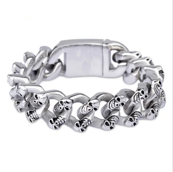 

Fashion 316L stainless steel jewelry ghost head bracelet skull skull bracelet casting jewelry