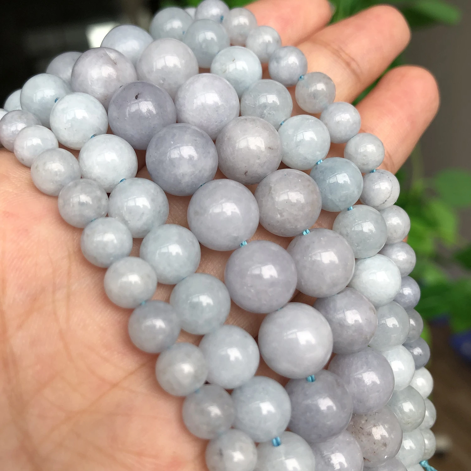 Natural Stone Beads Aquamarines Chalcedony Round Loose Beads For Jewelry  Making Bracelets Necklace DIY Accessories 4 6 8mm 15