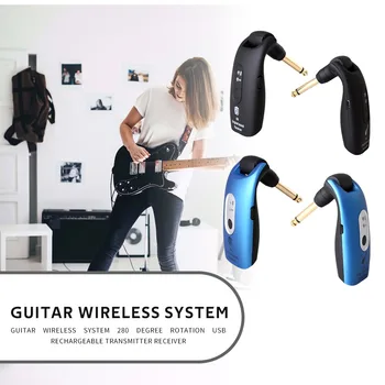 

2.4G Guitar Wireless System USB Charging Low Noise Transmitter Receiver Supports Multiple Devices Musical Instrument Accessories