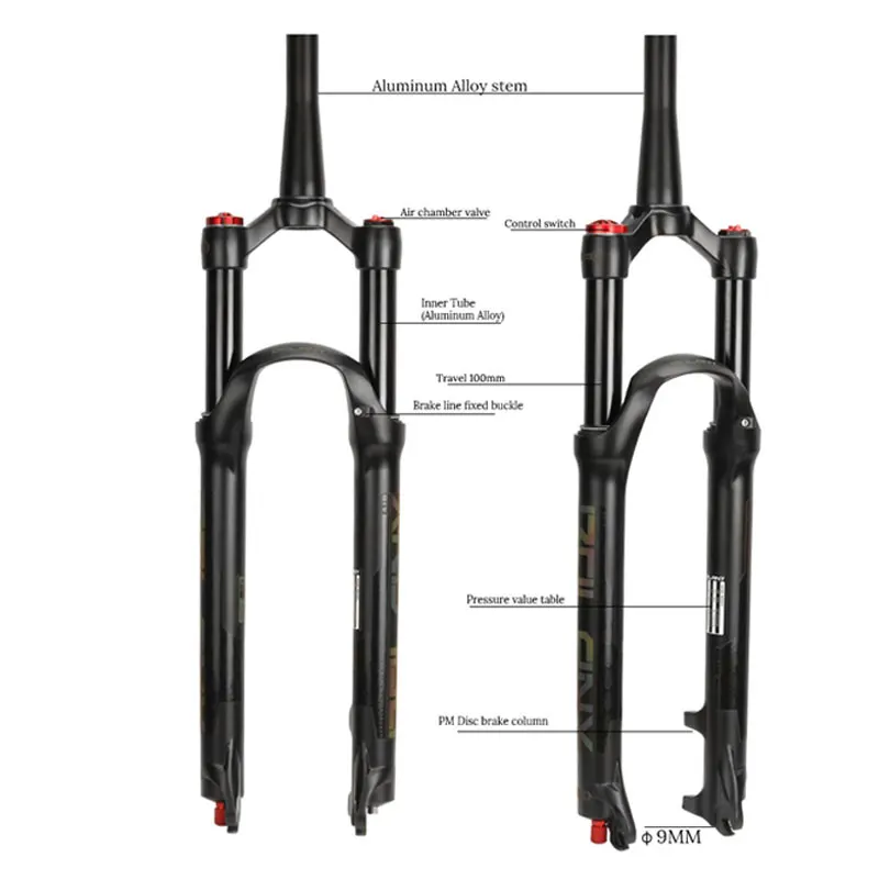Bolany Bike Fork Solo Air With Rebound 