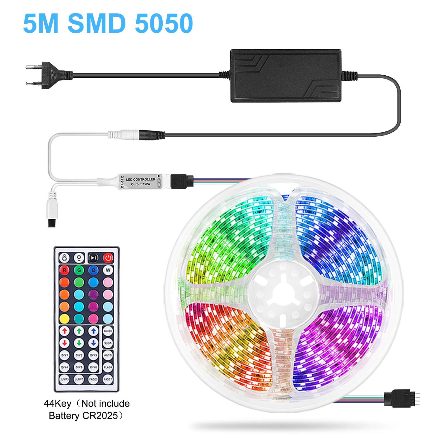 RGB Светодиодная лента Гибкая СВЕТОДИОДНАЯ SMD 5050 Диодная Водонепроницаемая DC12V 5 м