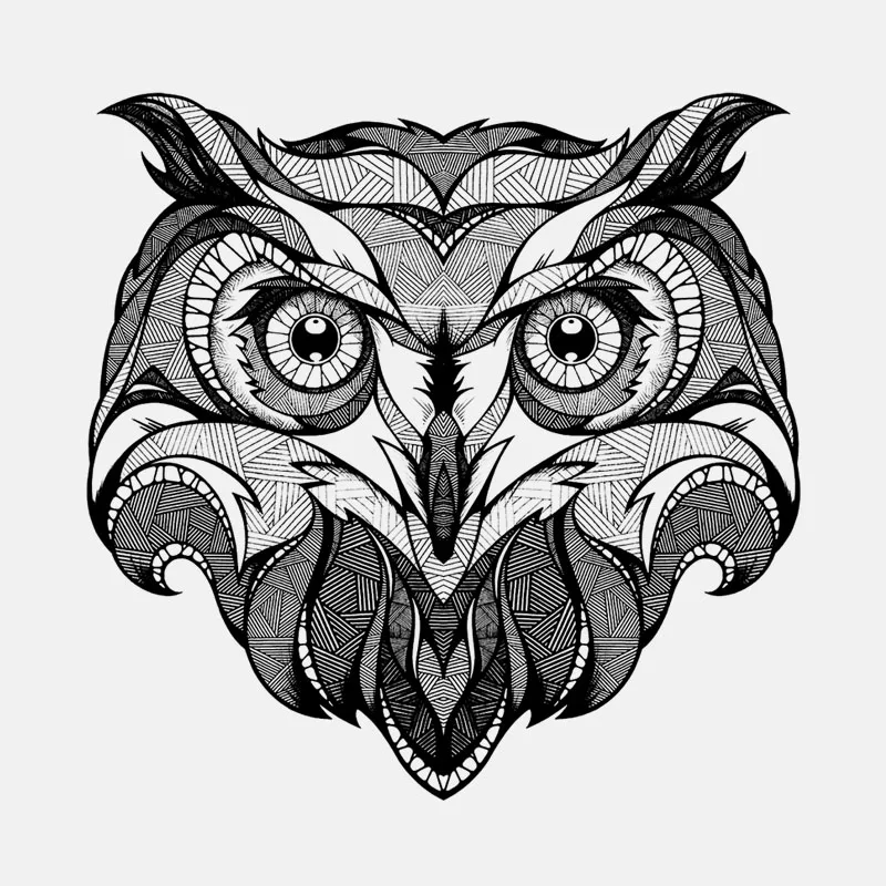 

Personality Black and White Textured Owl Head Car Stickers Accessories Motorcycle Cover Scratches Waterproof PVC 11cm *11cm