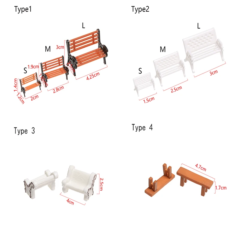 1 пара кресло для парка кукольная Статуэтка домик миниатюрная скамейка микро пейзаж бонсай-суккулент декор ремесло DIY аксессуары для дома и сада