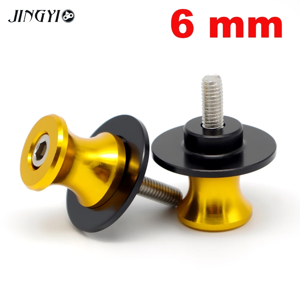 Golden-6mm M8 CNC мотоцикл поворотный рычаг Катушки слайдер поворотный рычаг катушки скольжения Kawasaki zxzx10r 2013 - Цвет: Golden-6mm
