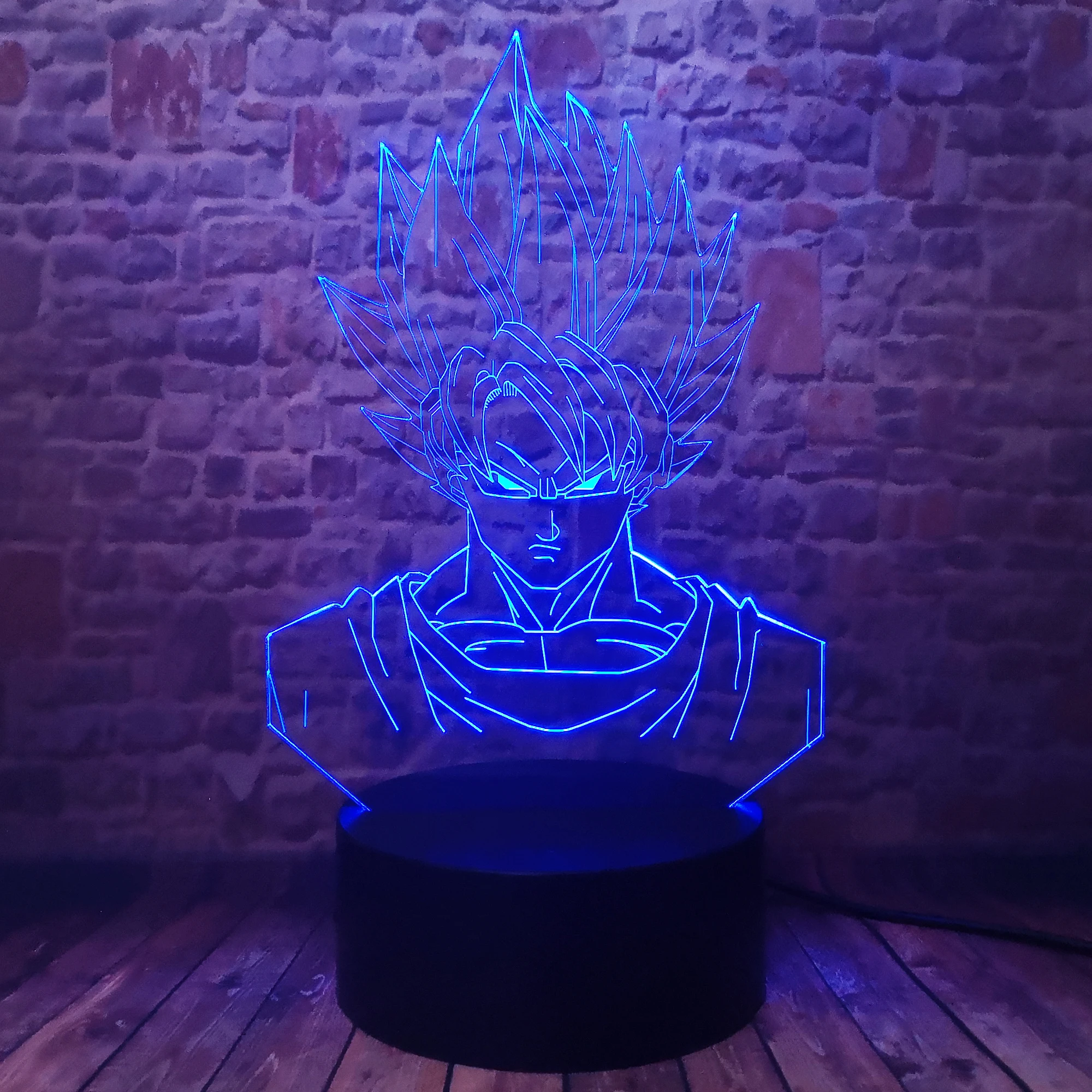 Экшн фигурки Драконий жемчуг супер сайян Бог Гоку 3D иллюзия настольная лампа 7