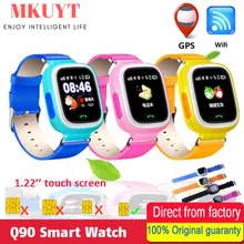 MKUYT Q90 GPS Phone Positioning Children Kids Smart Watch 1 22 Inch Color Touch Screen with