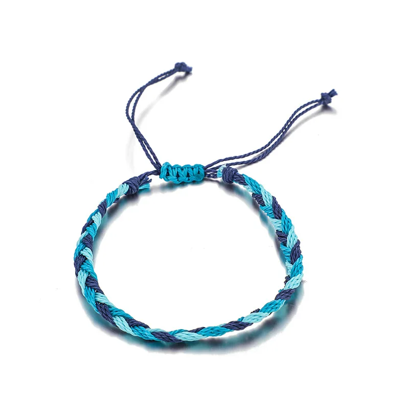 Pure Life Hippie Boho Beach Surf Bracelets Handmade wave charms Friendship bracelet wax string Adjustable Bracelets&Bangle