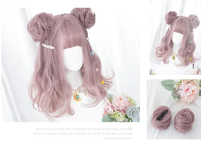 Harajuku Мягкая Девушка Лолита парик Сладкая ягода девушка булочка Лолита длинные вьющиеся волосы