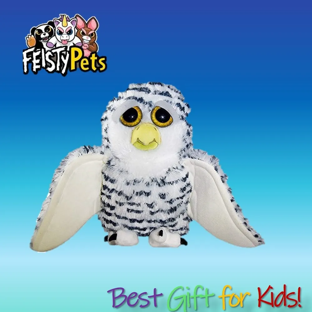 Feisty Pets мягкая, плюшевая кукла angry animal подарок Очаровательная Снежная сова