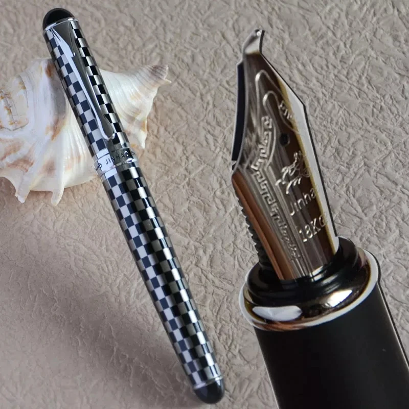 Jinhao X750 каллиграфия авторучка чернильная ручка Fude ручка серебро изогнутое перо 18KGP 1,0 мм Fude перо канцелярские принадлежности для офиса и школы