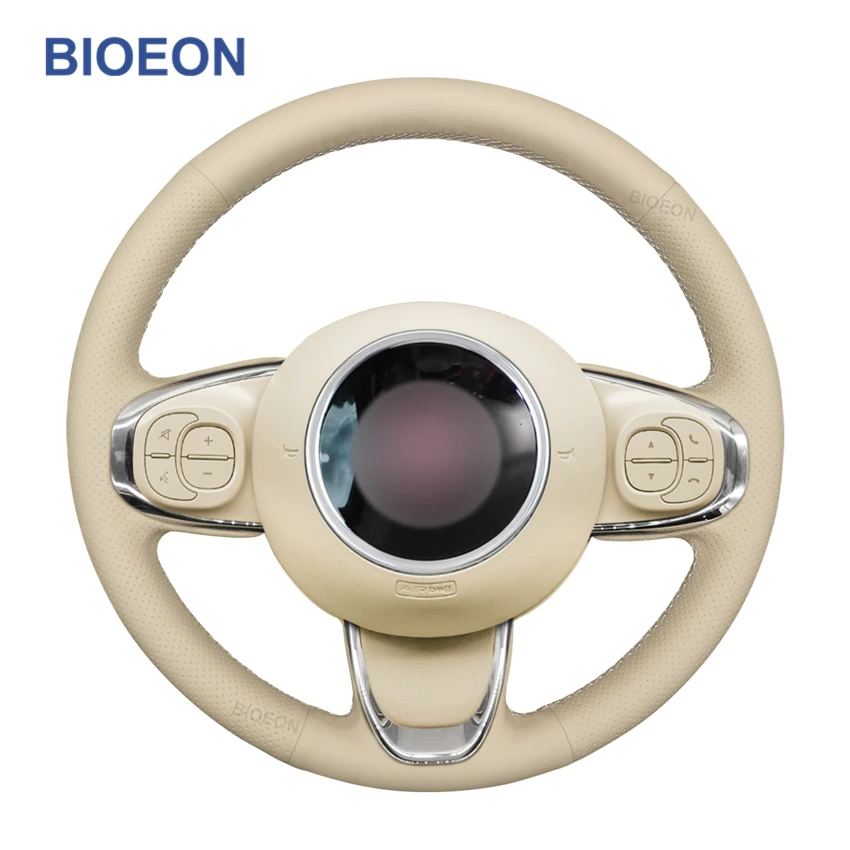 Copertura del volante Auto in pelle microfibra per Fiat 500-2007