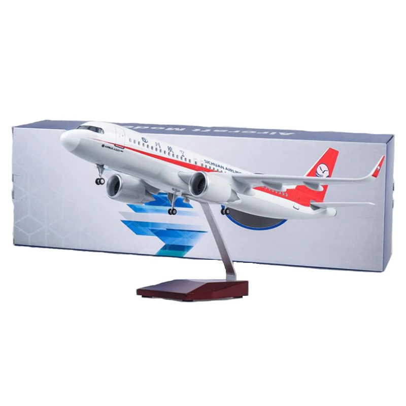 

1/80 Scale 47CM Airbus A320 NEO Sichuan Airline Plane Model Alloy Base W Landing Gear & Light Airplane Toys Fixed-wing Aircraft