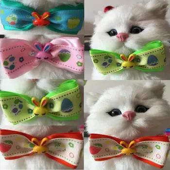 

100pcs/Lot Big sale Pet Dog puppy Cat Rabbit Bow Ties Neckties Bowknot Easter Festival Grooming Products Mixed style BN891