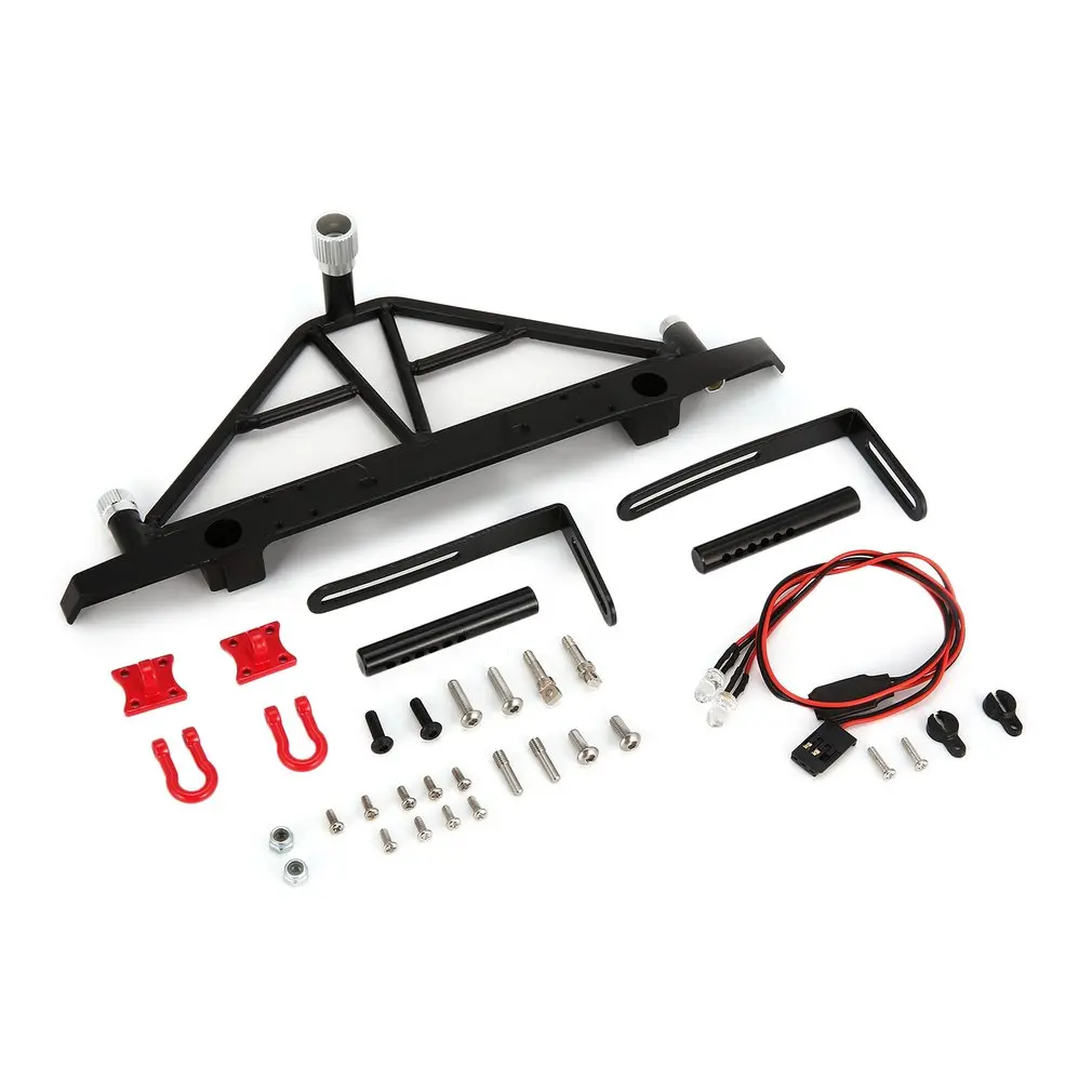 

AUSTAR Metal Steel Rear Bumper with Lights Spare Tire Carrier for 1/10 Axial SCX10 RC Off-road Crawler Car Spare Parts