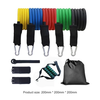 

11pcs/set Resistance Band Elastic Pull Rope Home Workout Body Building Equipment Body Fitness Workout Material 20x20x20cm