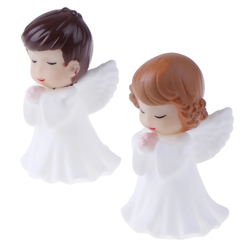 Angels Figurines Miniature Well Workmanship Odorless Sculpture Ornament Decoration Desktop Car Garden Cake 2 Pcs miniature figurines miniature ornament